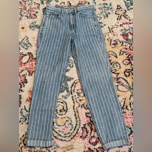 American Eagle Outfitters Denim with White Pinstripes Straight Leg Jeans